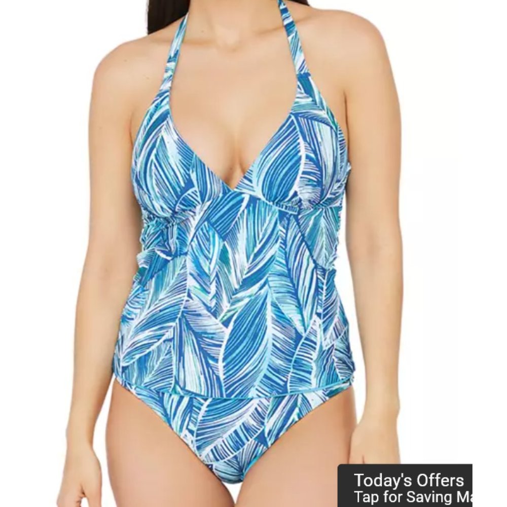 NWT $153 LA BLANCA WOMENS SWIMSUIT TANKINI REVERSIBLE 2 PC
